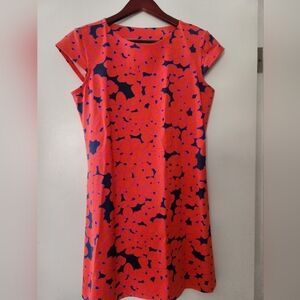 MAHI GOLD Vibrant Red and Navy Mini Dress